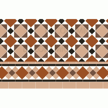 Lambeth with Wordsworth victorian floor tile design