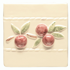 Winchester Burgundy Crabapple Border Decorated Tile 105x105mm W.HPDP1050