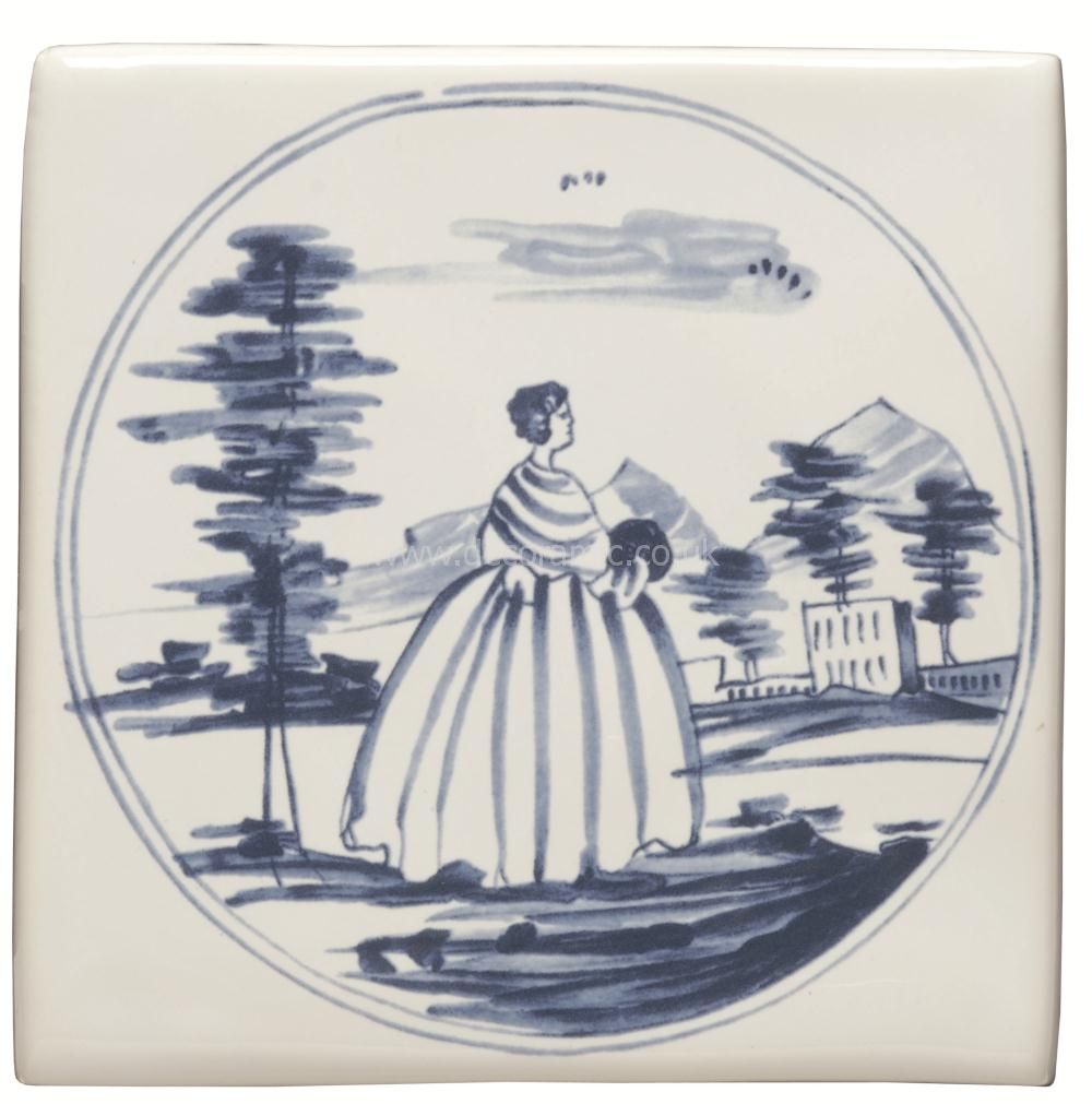 Winchester Lady with Mansion Decorated Tile 127 x 127 mm W.DE1512 from ...