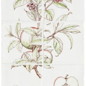 Winchester Apple 6 tile panel on Papyrus Decorated Tile 260 x 390 mm W.HP2526