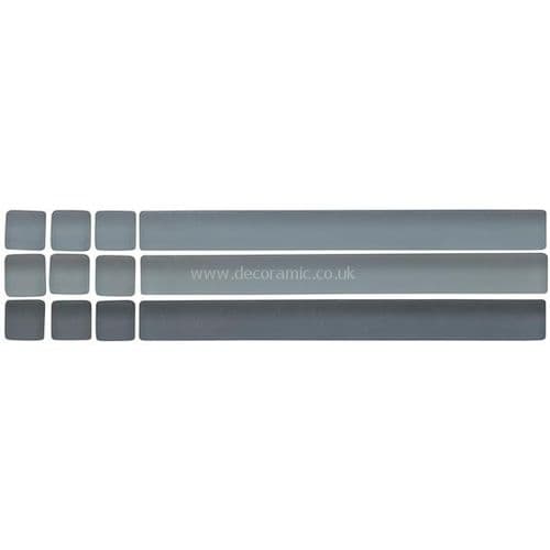 Original Style Balearic Blue frosted glass tile GW-BALHBBF 200x50mm Glassworks