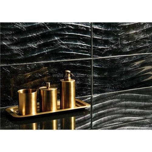 Original Style Graphite Wave clear glass tile GW-GRP6020 600x200mm Glassworks
