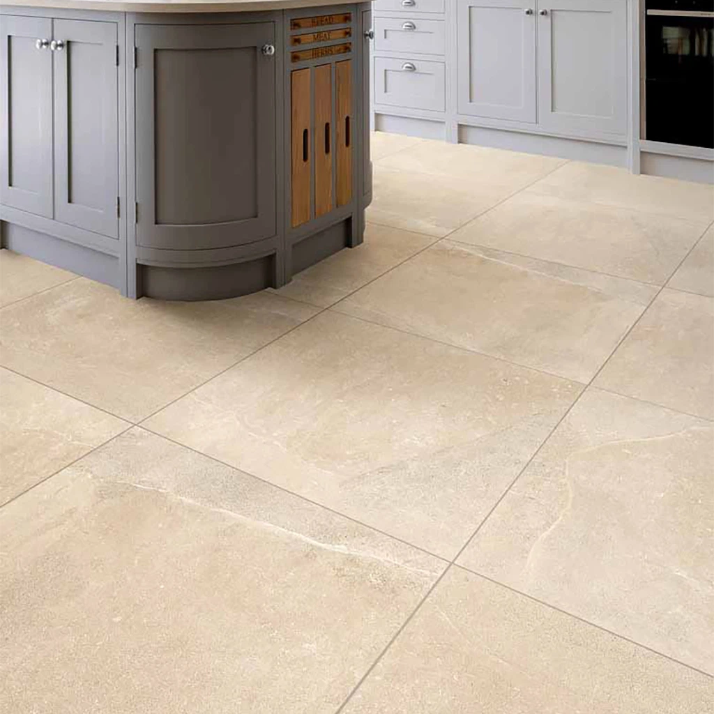 Stone-effect floor tile collections
