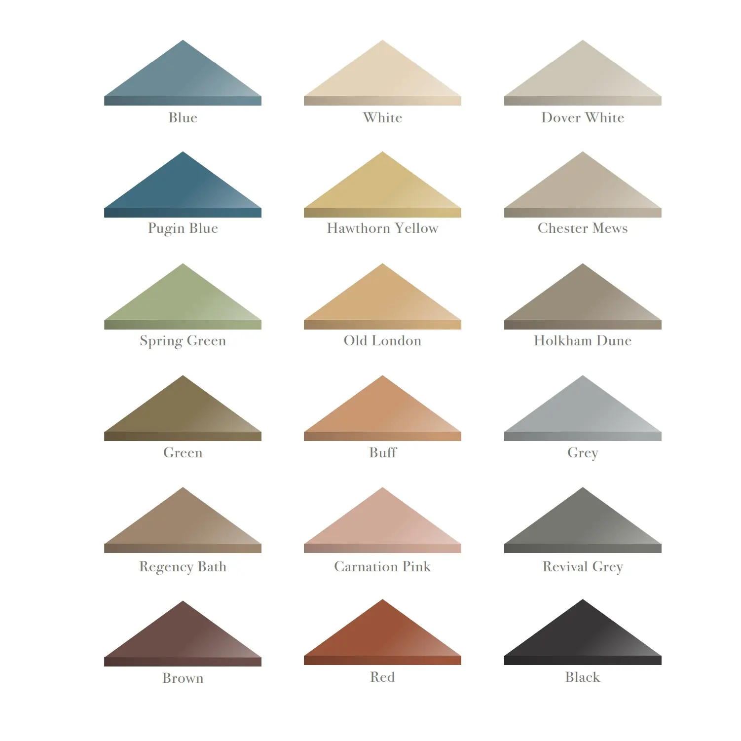 Victorian geometric field tiles colour palette