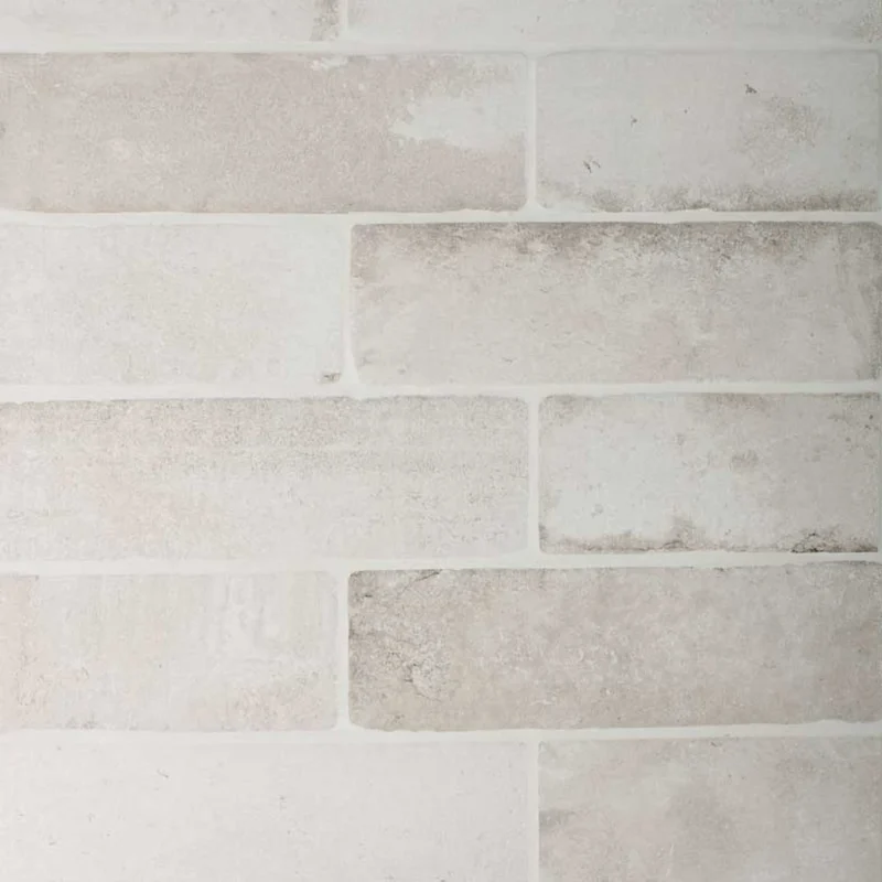 Brick effect tile in light neutral colour