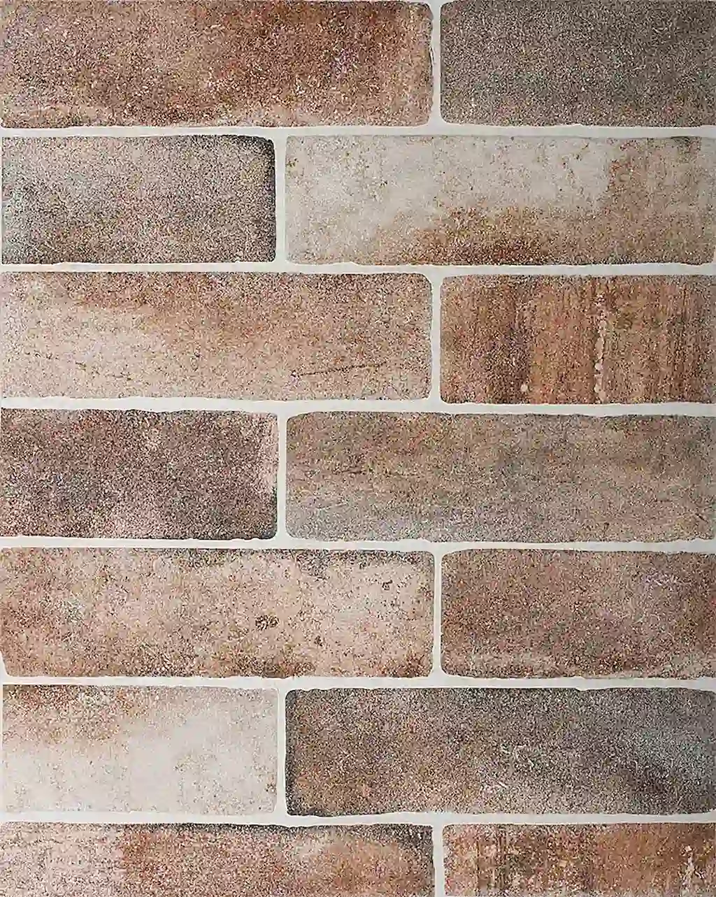 Brick effect tiles in shades of red