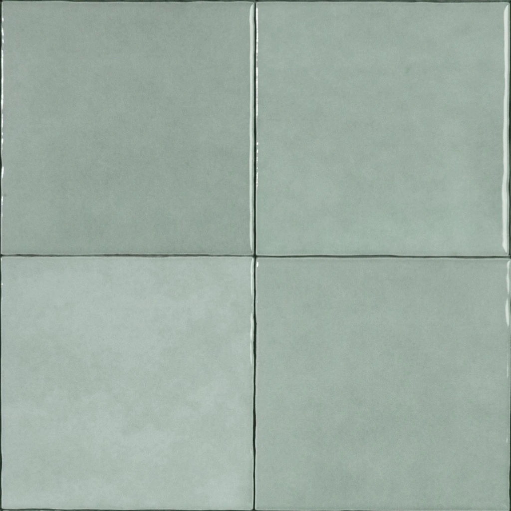 Green square gloss tile 12.5x12.5cm