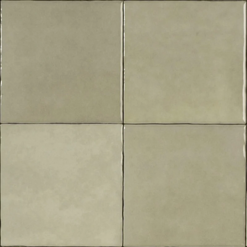Khaki square gloss 12.5x12.5cm tile