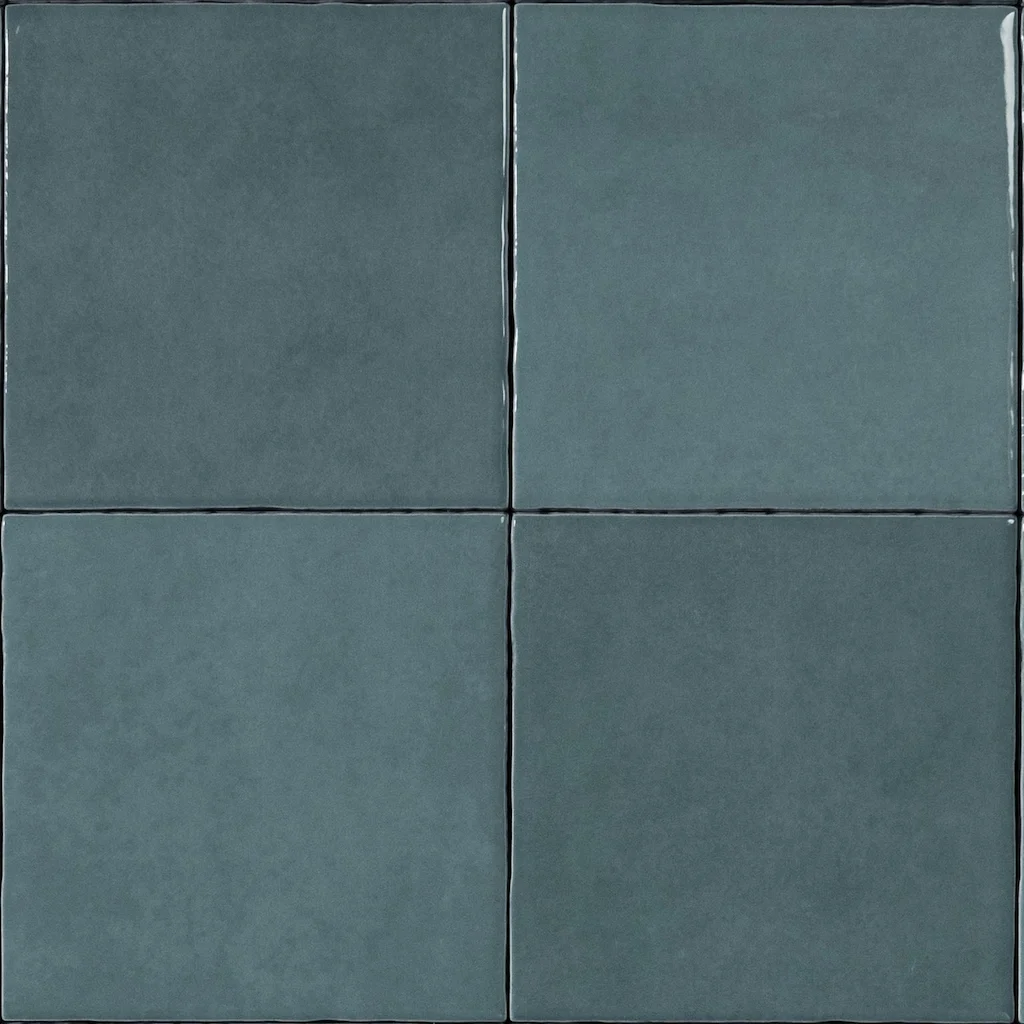 Casablanca ocean square zellige tile shown as a set of 4