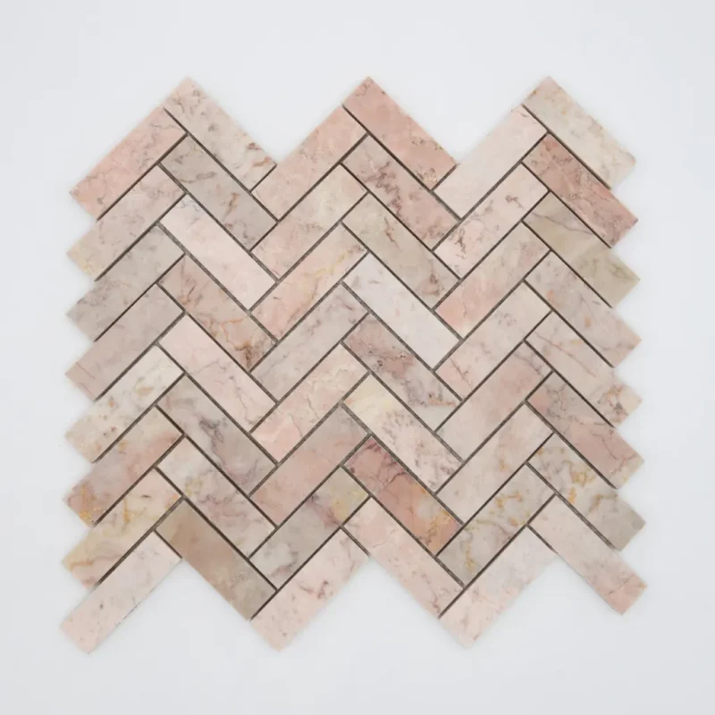 Pink Herringbone Mosaic