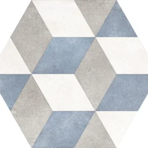 Hexagons Blue Cubed