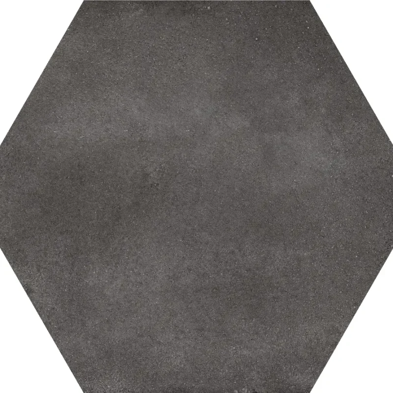 Hexagons Black Plain