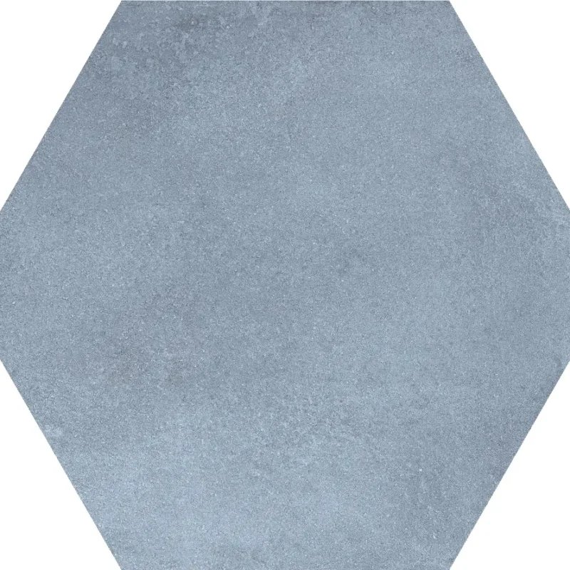 Hexagons Blue Plain