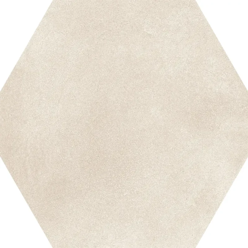 Hexagons Beige Plain