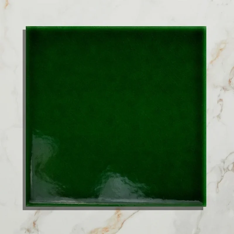 Olive green victorian style ceramic single tile