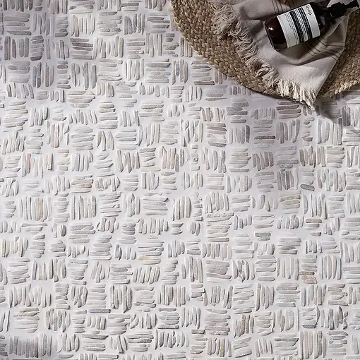 Mosaic tiles bathroom feature