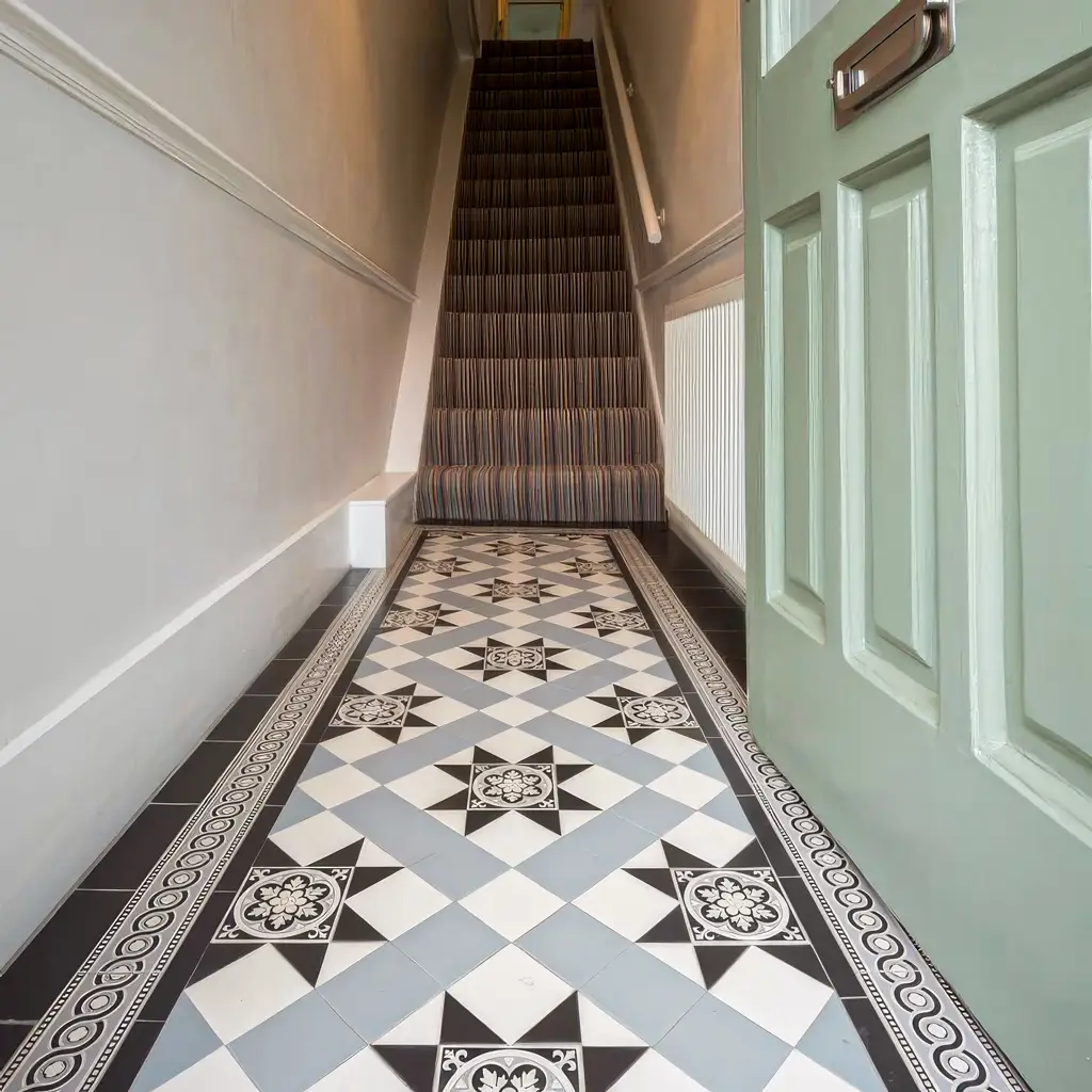 Victorian floor tiles hallway