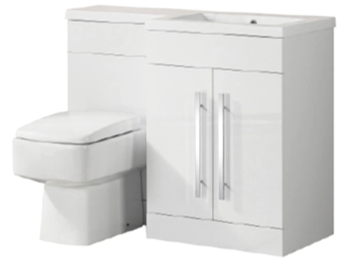 Qube L Shaped WC Unit & Basin Unit Right Hand