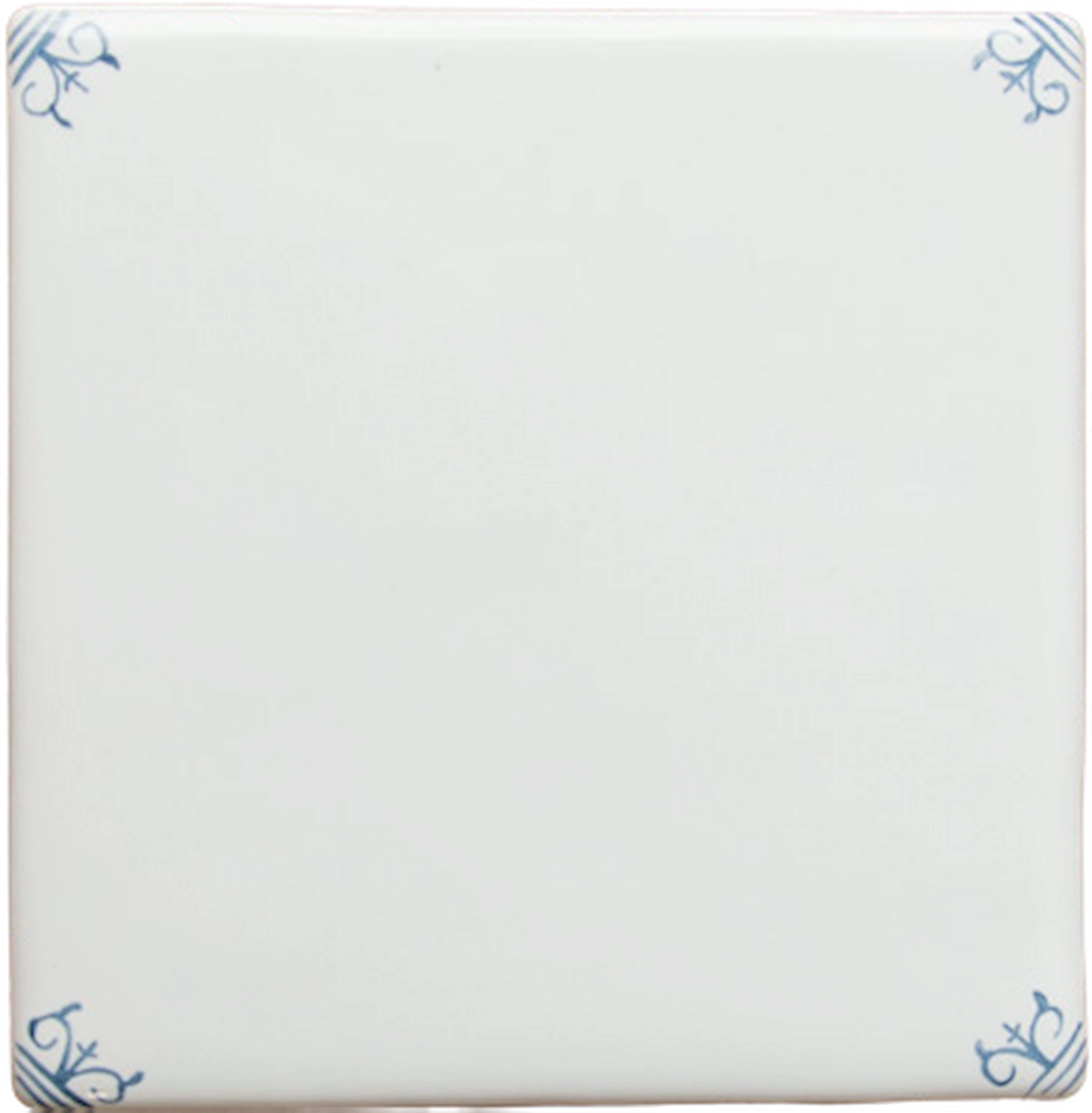 Delft white Brielle 127x127 English Delft tile with a repeating corner design