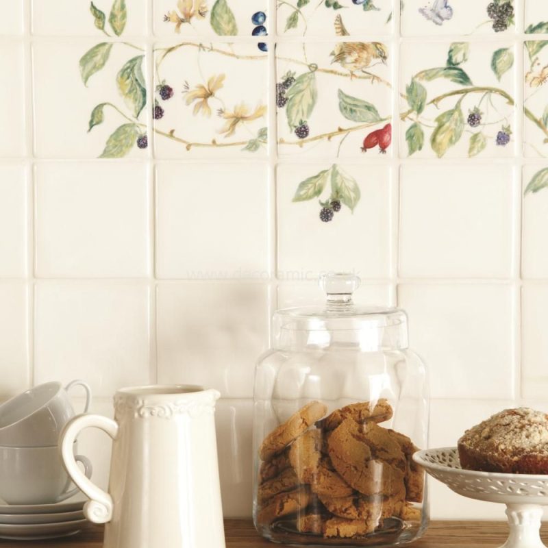 Winchester Hedgerow Decorated Tile 127x127 mm W.1713 Winchester Tiles