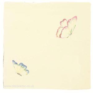 Winchester Pandora White & Azure Angel Pastel on Palomino Decorated Tile 130 x 130 mm W.2705VPL