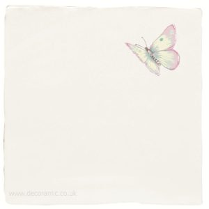 Winchester Amethyst Aurora Pastel on Papyrus Decorated Tile 130 x 130 mm W.2703
