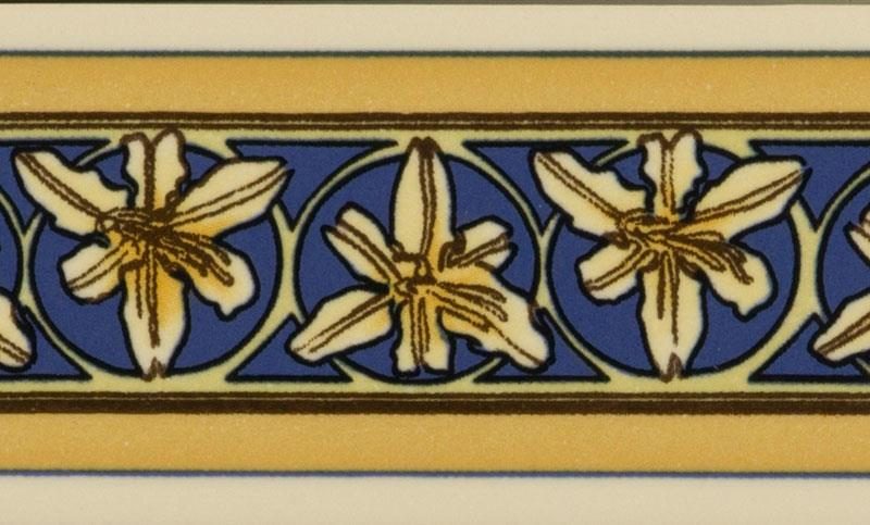 6055B Alphonse Mucha Orchid 152x38mm | 6x2 " decorative tile Original Style