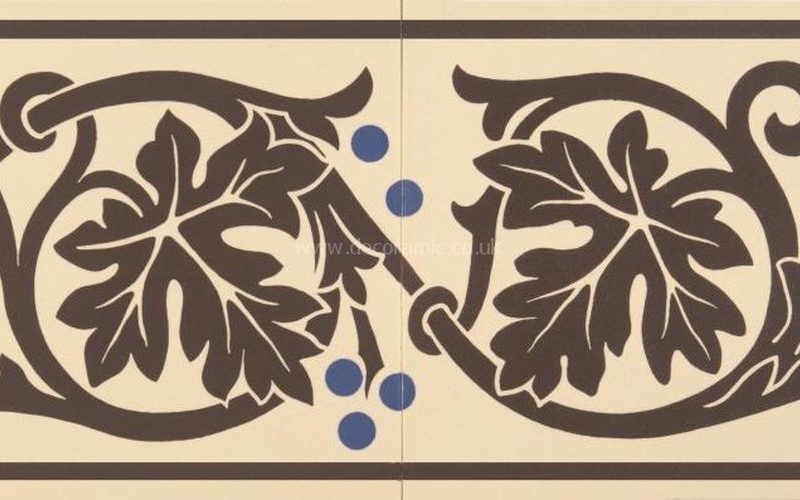 6569V brown on white Shaftesbury 2 Tile Border 151x151 | 6x6" decorative tile Original Style