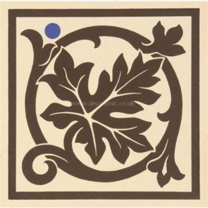 Original Style 6571V brown on white Shaftesbury Corner 151 x 151 | 6 x 6" decorative tile