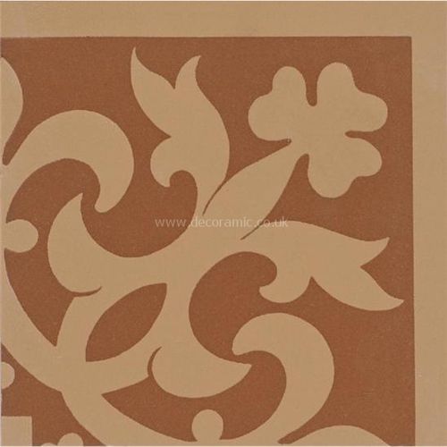 6579V buff on red Elgin Corner 75x75 | 3x3" decorative tile Original Style