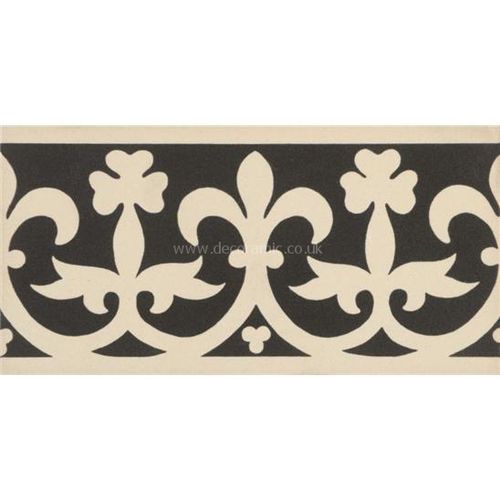 6580V black on white Elgin Border 151x75 | 6x3" decorative tile Original Style