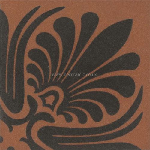 6591V black on red Faraday Corner 75x75 | 3x3" decorative tile Original Style