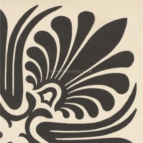 6593V black on white Faraday Corner 75x75 | 3x3" decorative tile Original Style