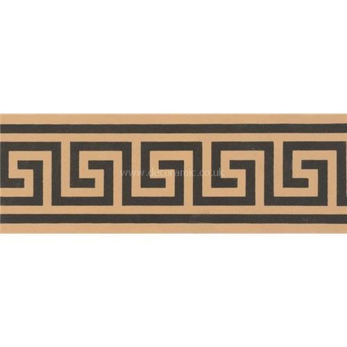 6660V black on buff Greek Key Border 151x53 | 6x2" decorative tile Original Style