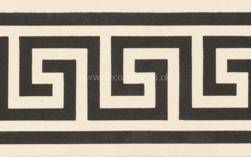6666V black on white Greek Key Border 151x53 | 6x2" decorative tile Original Style