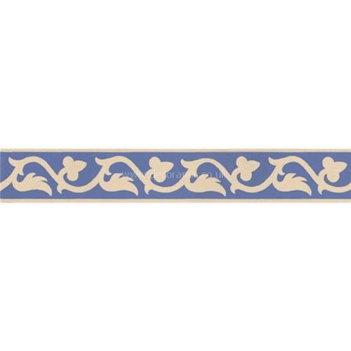 6676V blue on white Lansdowne Border 151x24 | 6x1" decorative tile Original Style