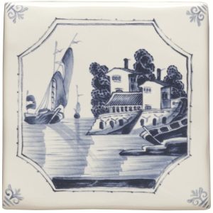Winchester Ship and House Decorated Tile 127 x 127 mm W.DE1519HP