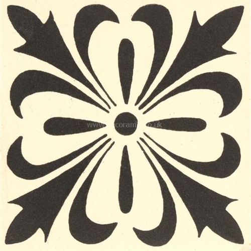 7906V black on dover white Cardigan 53x53 | 2x2" decorative tile Original Style