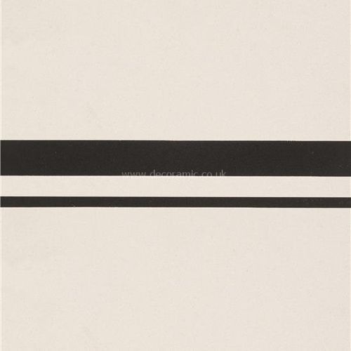 7932V black on dover white Cavendish Border 151x151 | 6x6" decorative tile Original Style