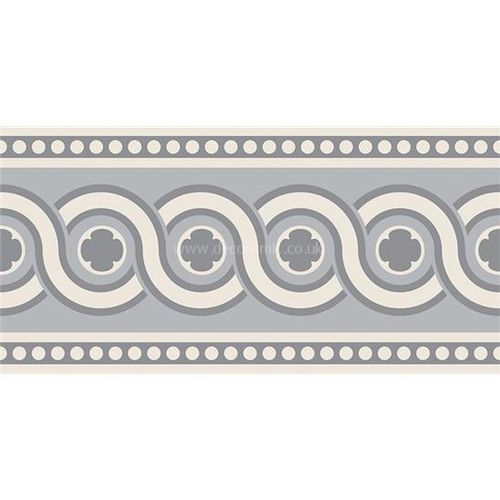 7964V grey on dover white Telford Border 151x75 | 6x3" decorative tile Original Style