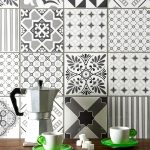 Odyssey Grey Tapestry on Brilliant White 8512AGR Ceramic tile Glazed 912x304mm Original Style