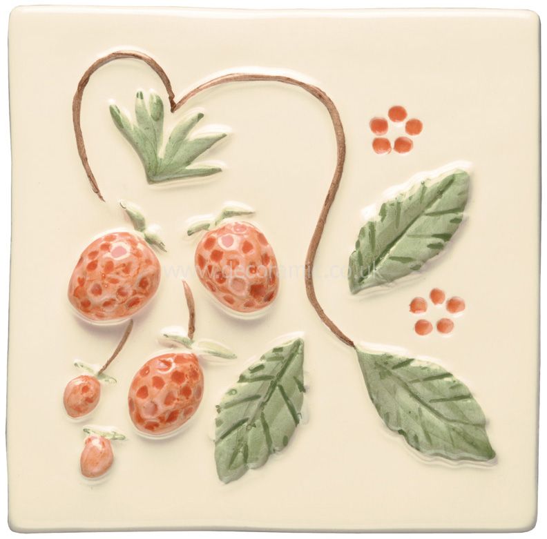 Winchester Strawberries Decorated Tile 105x105mm W.HP1034 Winchester Tiles