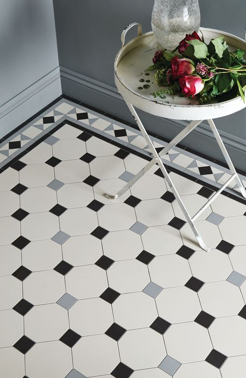 Nottingham 3 Colour with Conrad victorian floor tile design Original Style