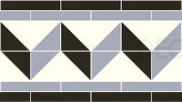 Shelley black, grey, dover white victorian tile border Original Style
