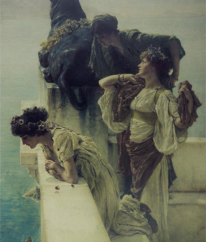 6361 Alma-Tadema: A Coign Of Vantage 560x380mm | 22x14 3/4" decorative tile Original Style