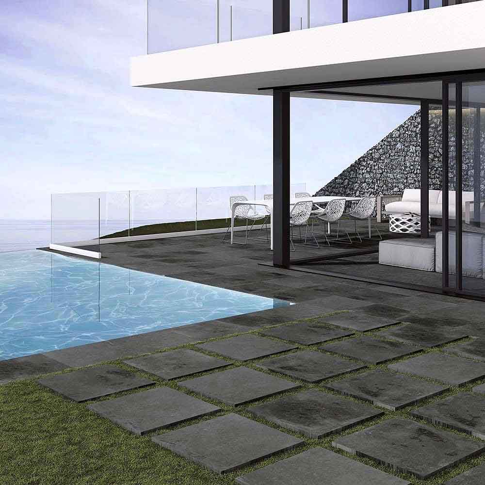 Arley Black Matt Outdoor Glazed Porcelain 600x600x20mm P11772 Al Fresco Verona