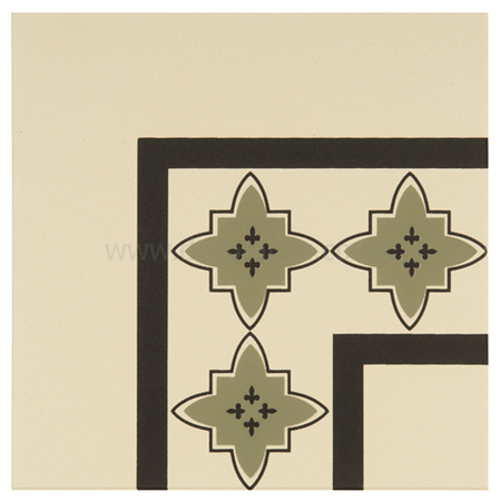 Marrakech Corner Dublin and Black on White tile 8016V 151x151x9 mm Odyssey Original Style