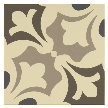 Rococo Light Blue, Light Grey And Dark Grey On White Tile 8000v 151x151x9mm Odyssey Original Style