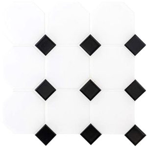 Classic Octagon and Dot Floor Mosaic CS-OCTDOTLG porcelain mosaic tile 295x295x6mm Original Style