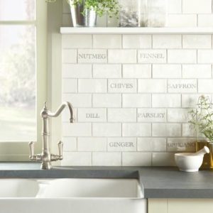 Winchester Saffron in Grey on Palomino Decorated Tile 130 x 63 mm W.2571VPL